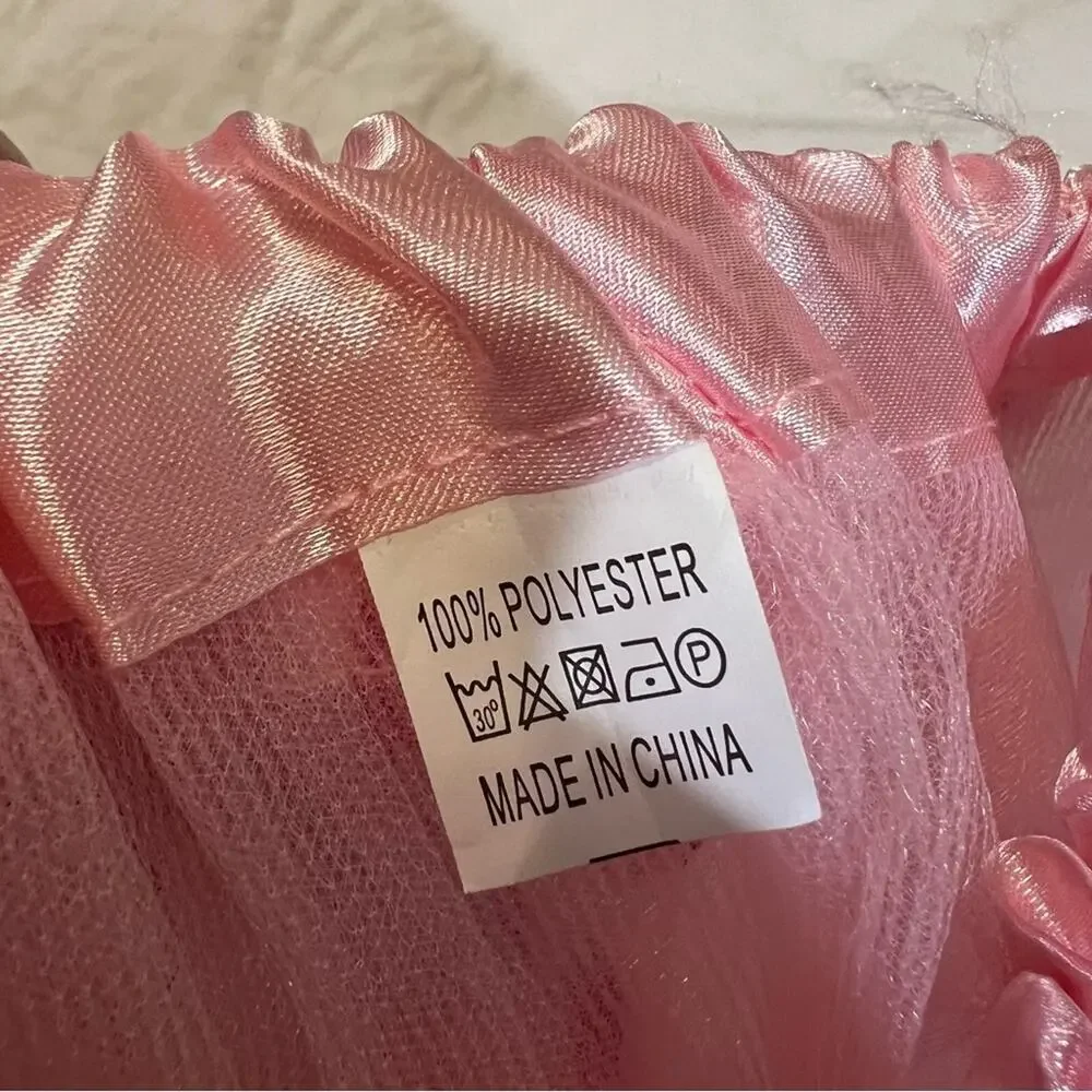 Girls Tulle Butterfly Dress Up Tutu Pink white and silver XS/S